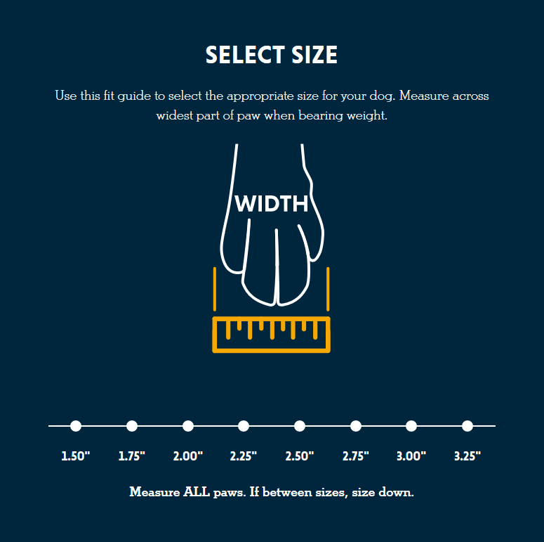 Ruffwear Boots Size Chart