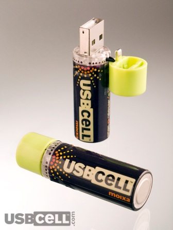 USBCELL -AA Rechargeable Batteries with a built-in USB 3