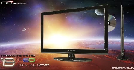 Sceptre 19 and 24-inch Widescreen GX-I LED HDTVs with Ultra-Thin Embedded DVD Players