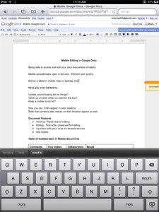 Google Docs iPad desktop editor