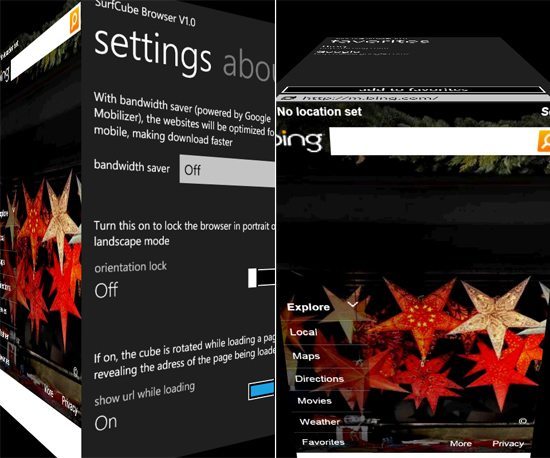 SurfCube 3D Browser for Windows Phone 7