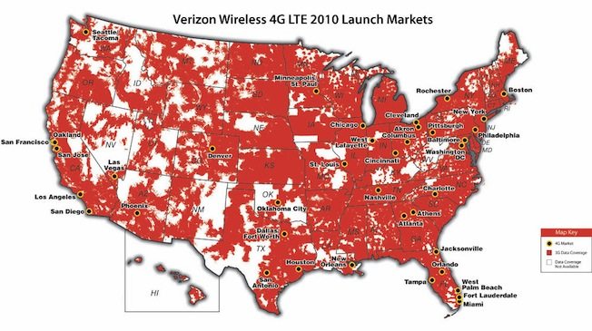 Verizon Wireless 2011 LTE city roll out leaked