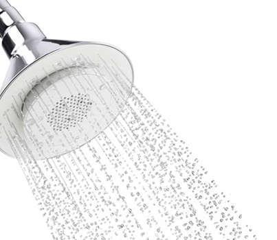 Speaker-equipped shower head plays tunes via Bluetooth