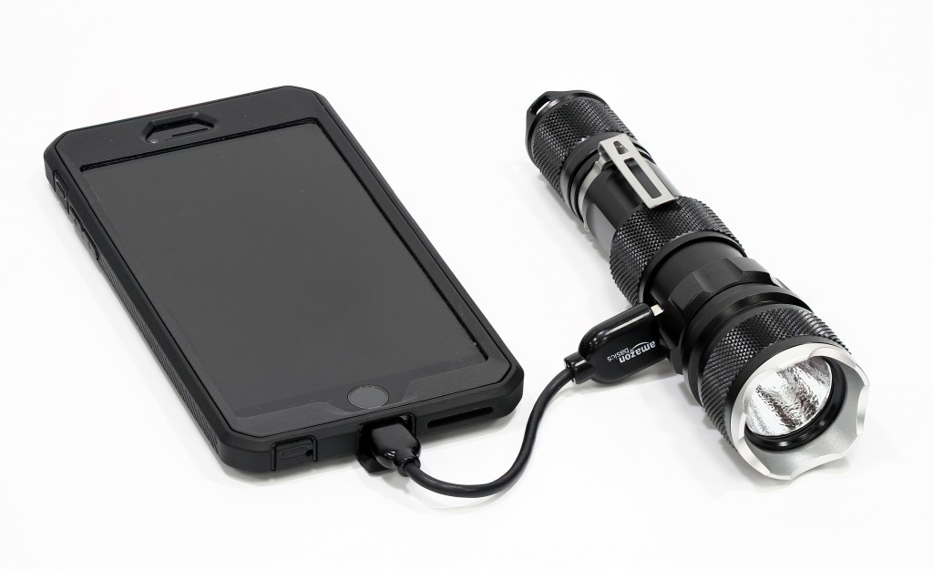 ZeroHour Relic XR Flashlight has an integrated USB 3400mAH lithium battery backup