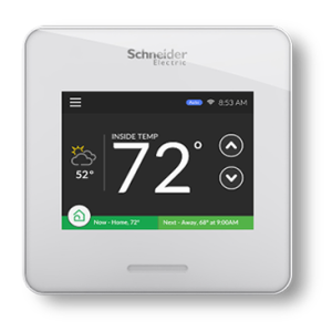 Schneider Electric Wiser Air Smart Thermostat comes in black and white