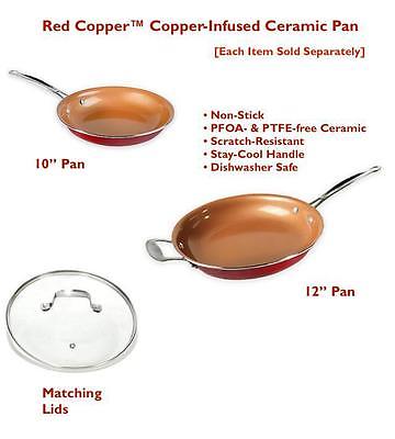 Red Copper 10 inch Pan by Bulb Head Ceramic Copper Infused Non-Stick  Skillet Scratch Resistant without PFOA and PTFE