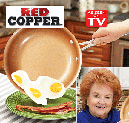 Telebrands Red Copper Pan makes food taste good