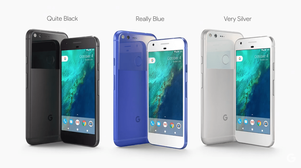Google Pixel comes in blue, white and black