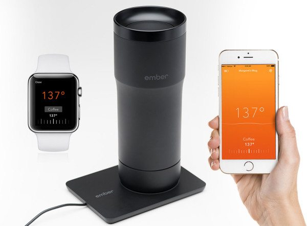 Ember Connected & Heated Travel Mug heats up to 140 degrees