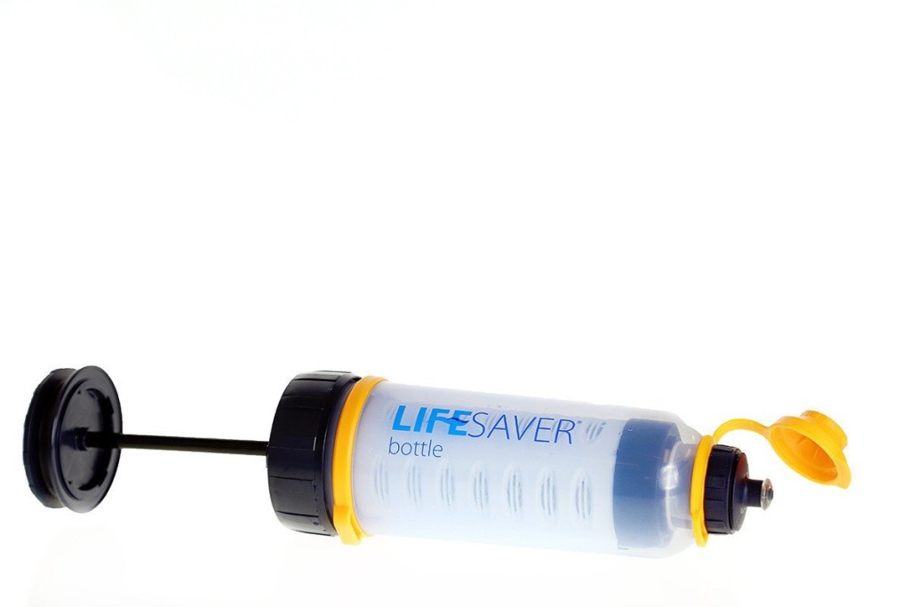 Lifesaver Water Bottle has a pump