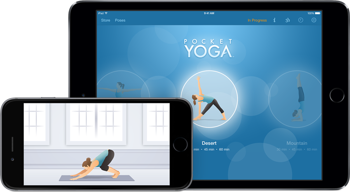 Pocket Yoga gives you full Yoga workout