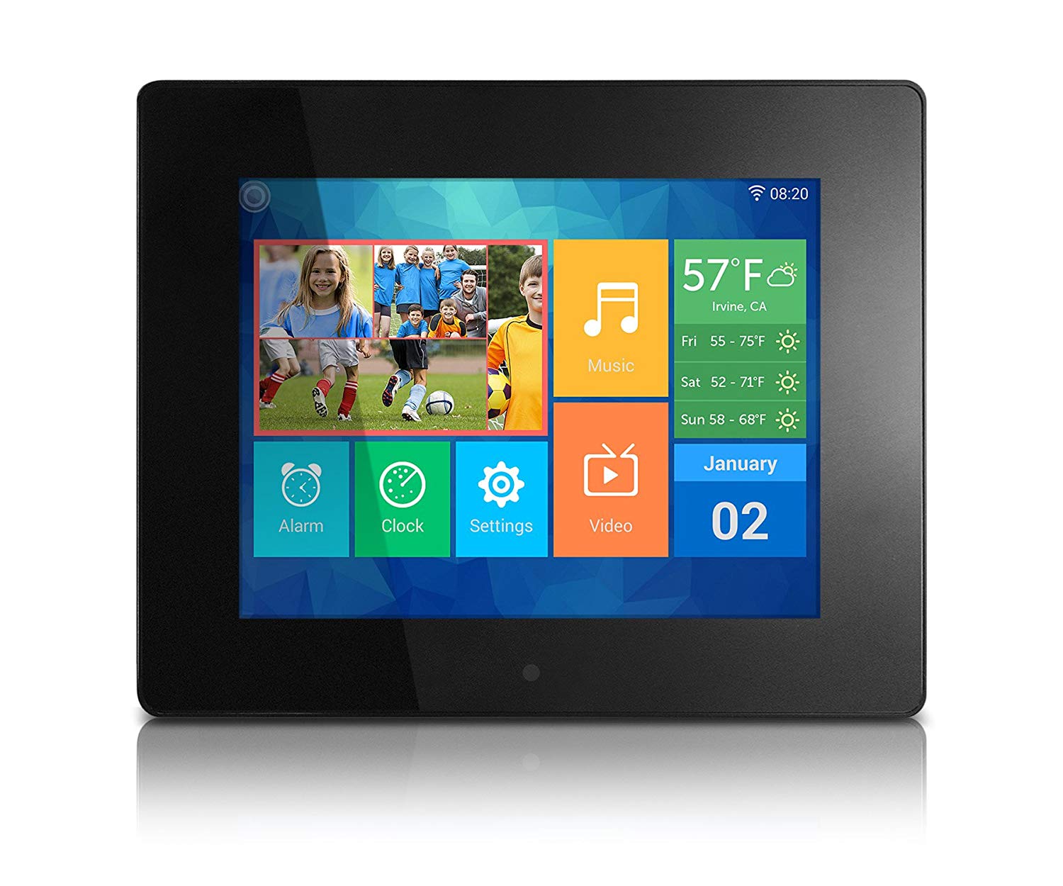 Aluratek AWDMPF208F 8" IPS LCD Digital Photo Frame with Wi-Fi