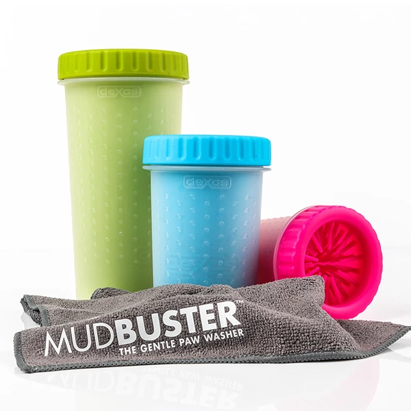 Dexas Mudbuster Sizes and microfiber drying towel