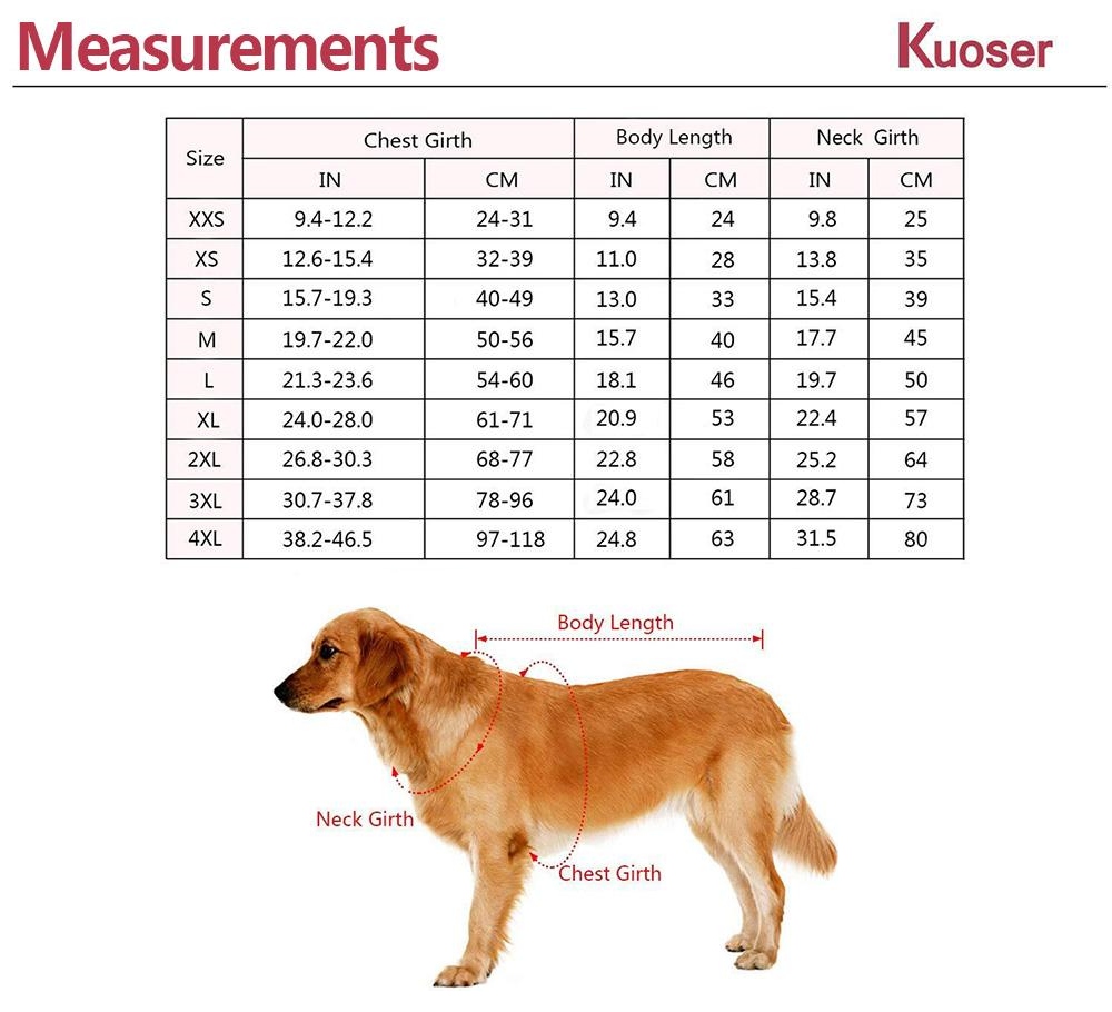 Measurements Table/Chart
