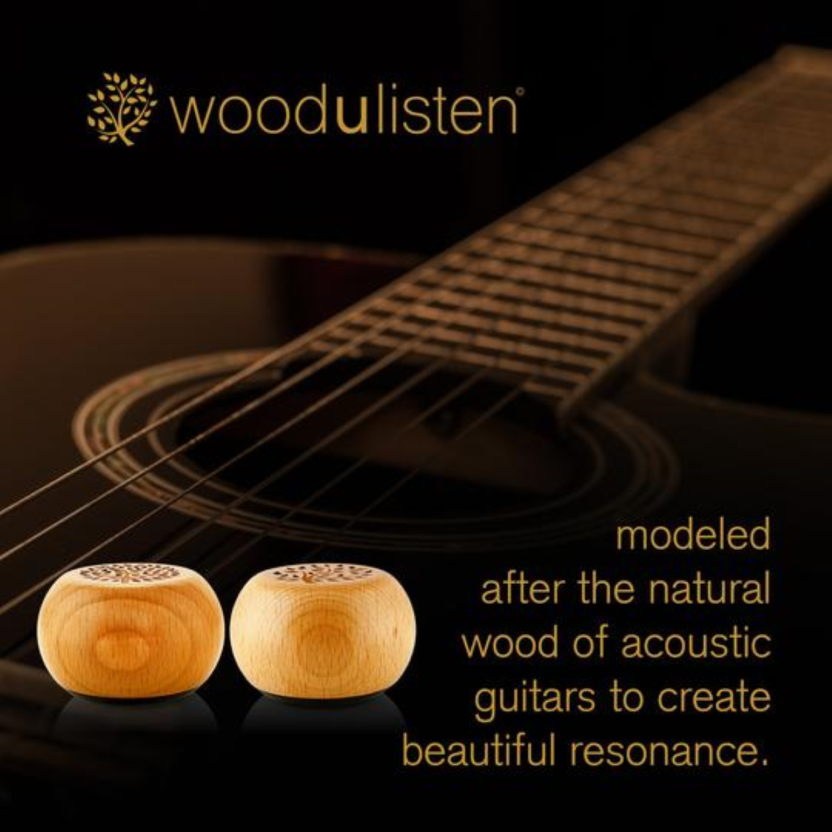 Woodulisten TWS Speakers - Modeled After a Guitar