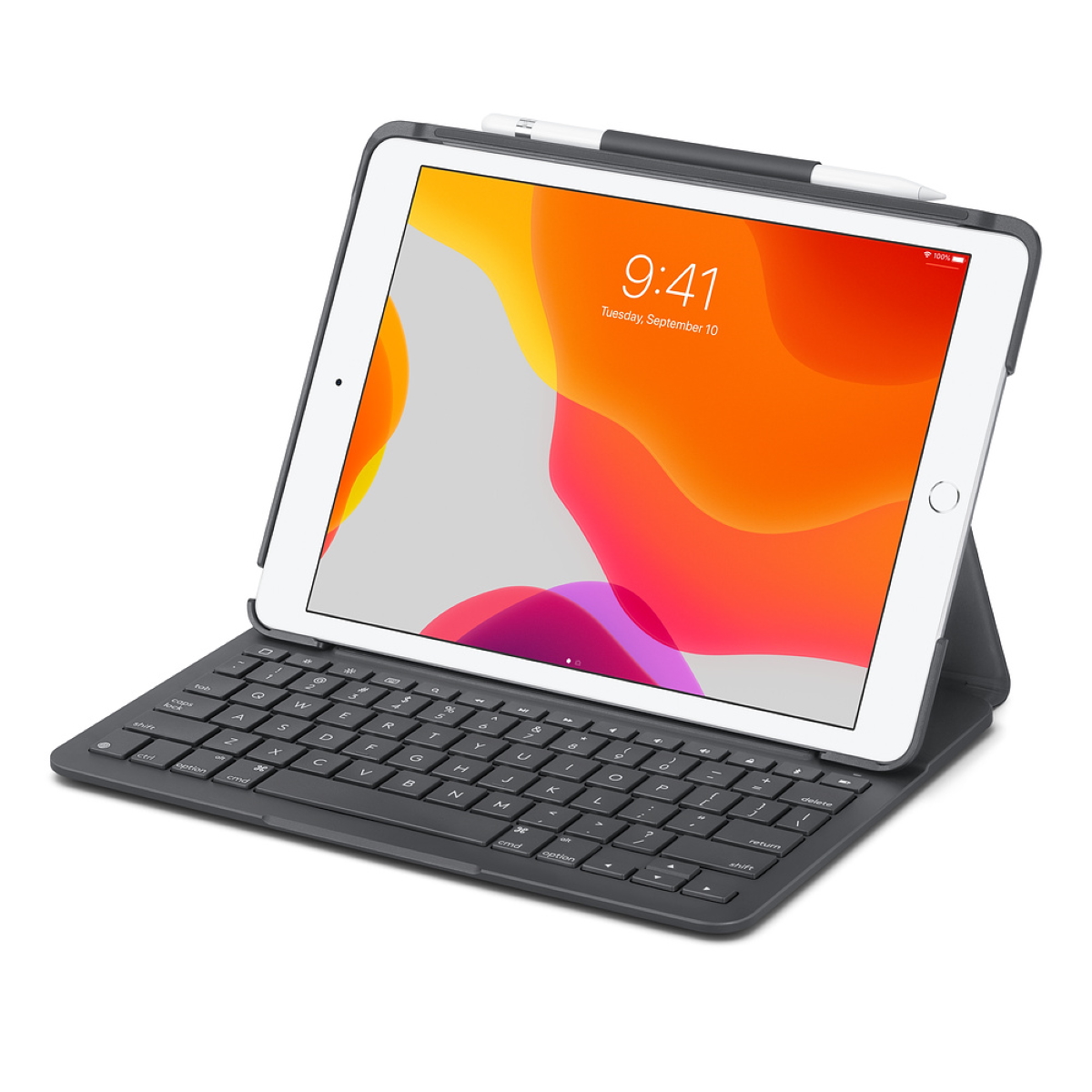 Logitech Slim Folio iPad Case's Keyboard - Optimal 70º Angle for Typing