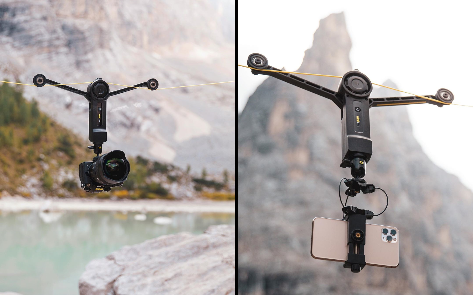 Wiral LITE's Quick Reel rope system - Compatible with cameras, smartphones, etc.