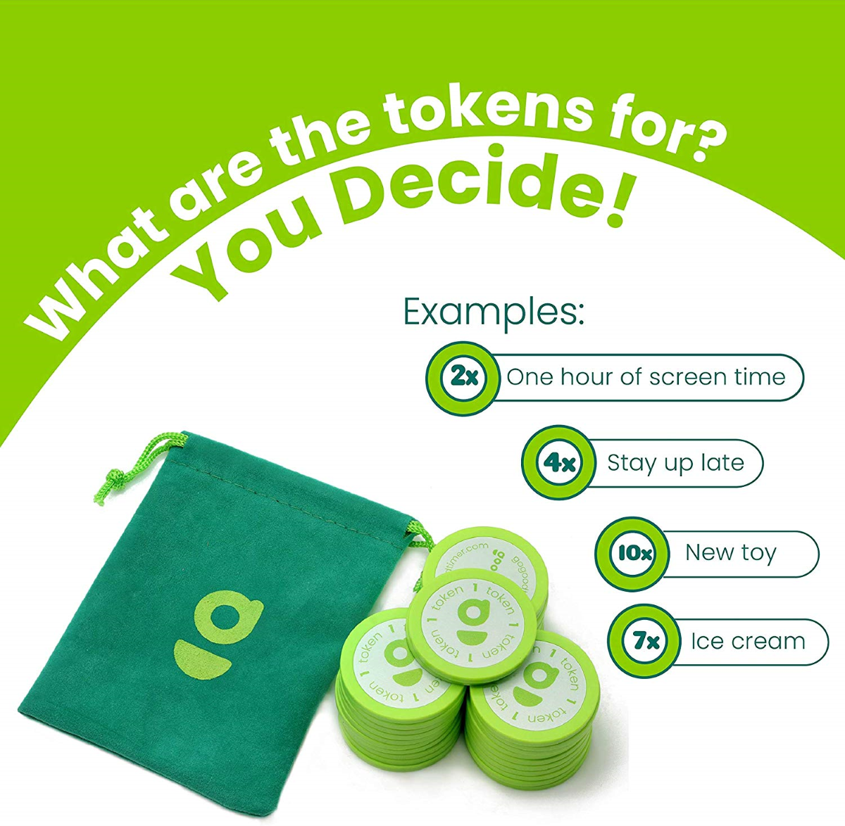 Reusable Tokens that are used to engage in family activities to reward good behavior