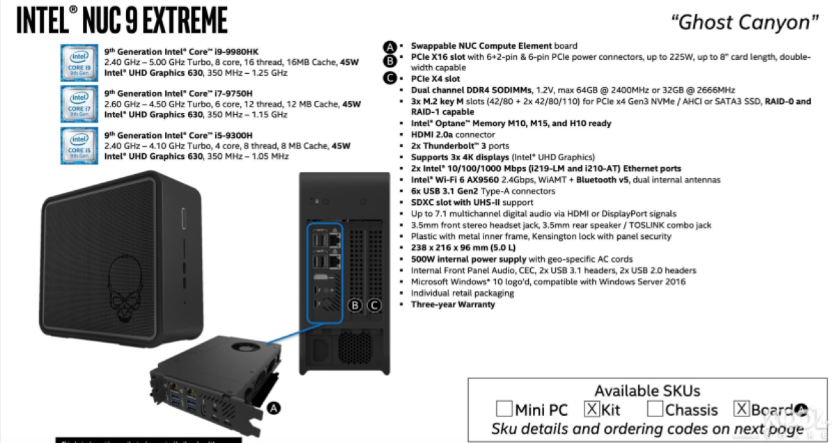 Intel Ghost Canyon NUC - Leaked Image with Supposed Specs