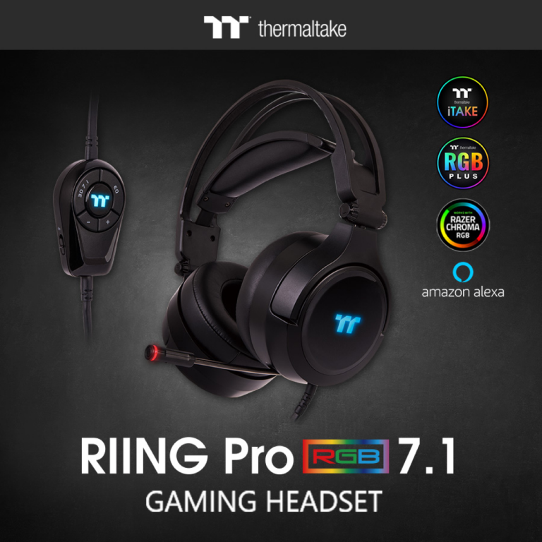 Thermaltake Riing Pro RGB 7.1 Gaming Headset works with Alexa and Razer Chroma