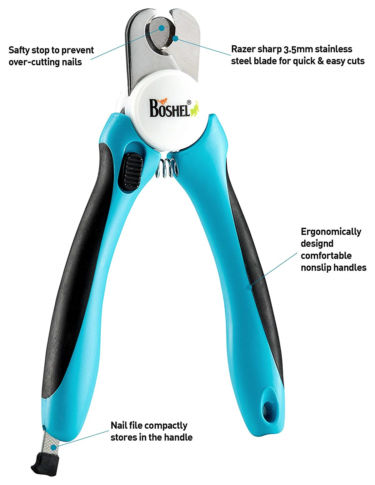 BOSHEL Dog Nail Clippers and Trimmer