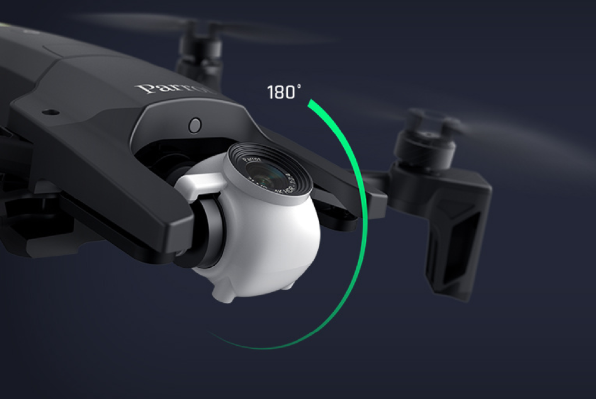 Unique built-in 180° tilt gimbal