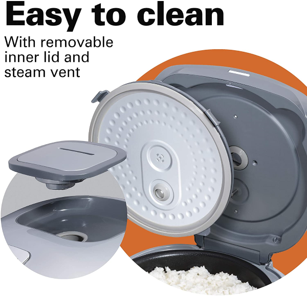 Includes a removable inner lid and removable steam vent - Easy Cleaning