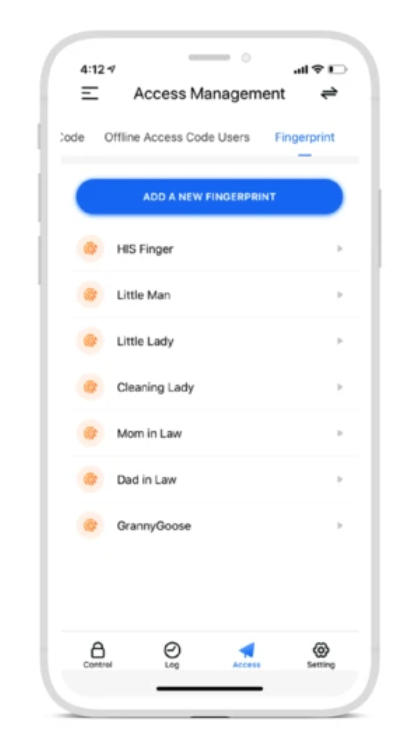 Lockly App - Fingerprint Profiles