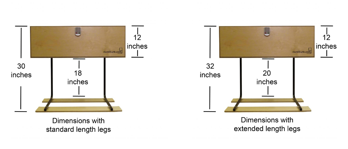 BunkTrunk 3-in-1 Footlocker - Measurements