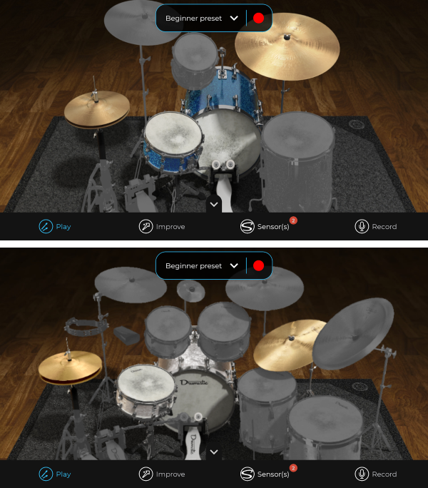 Senstroke App - Customize your virtual drumming kit & Sounds Used