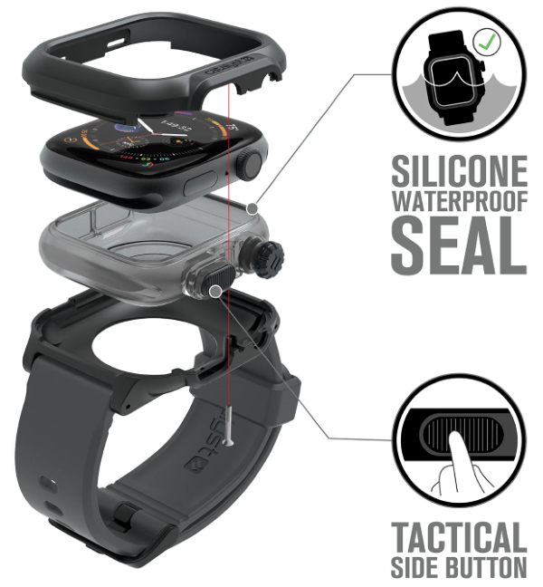 Its inner unit made of silicone offers a 100% silicone waterproof seal for your Apple Watch (Series 4 / 5)