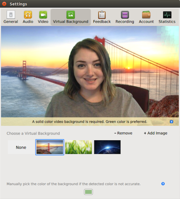 Zoom's Virtual Backgrounds feature