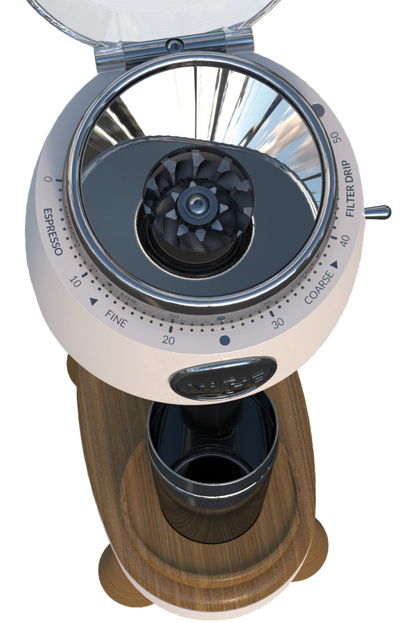 Comes integrated with an easy-to-use and easy-to-adjust Infinite Grind Dial and with a Safety Interlocking Lid