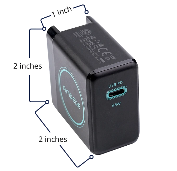 Ampere 65W USB-C GaN PD Adapter - Measurements