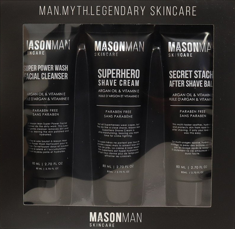 Mason Man Skincare Products - Facial Cleanser, Shave Cream and After Shave Balm