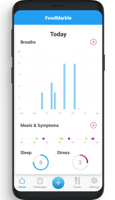 FoodMarble App - Track your Breath Tests' results