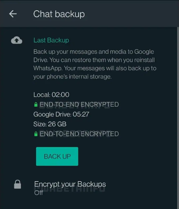WhatsApp End-To-End Encryption on Google Drive