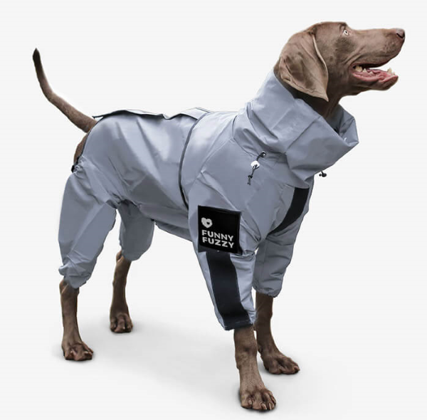 FunnyFuzzy Reflective All-weather Waterproof Dog Rain Coat