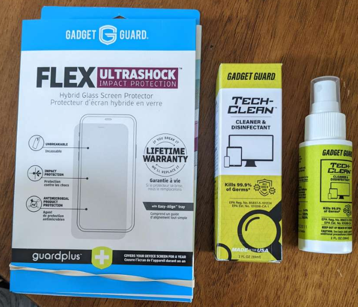 Gadget Guard Insured Flex Screen Protector & Tech-Clean Screen Cleaner