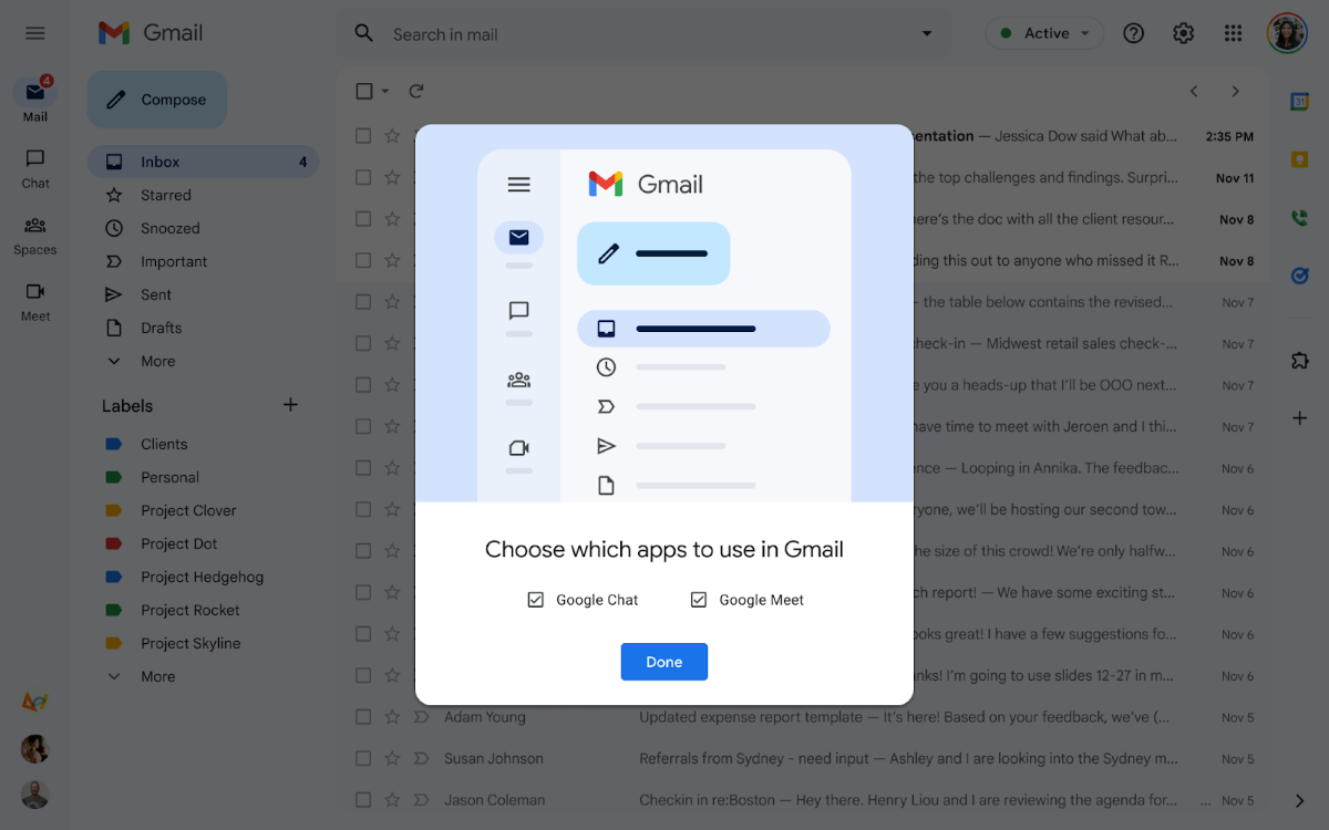 Gmail's interface