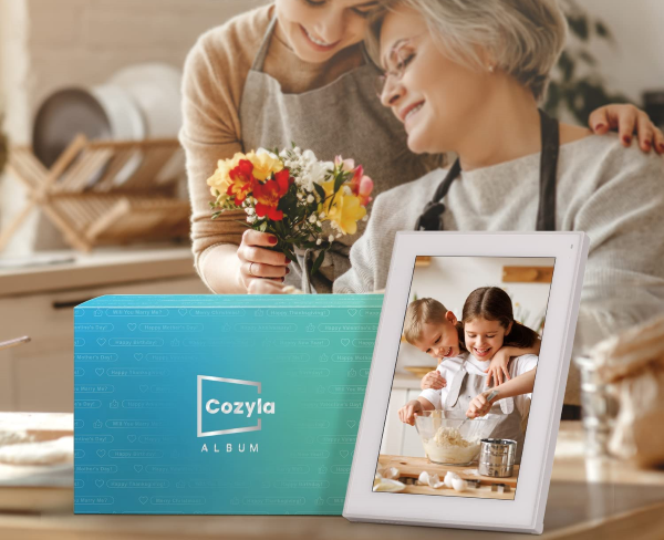 Cozyla Album Smart Digital Photo Frame (10.1″ Touch Screen | 1280p HD | Unlimited Storage)