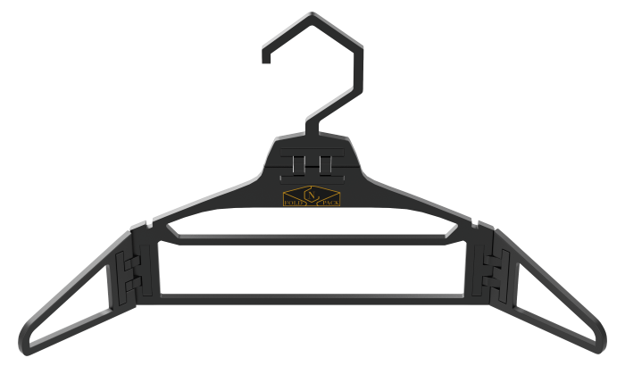 Fold-N-Pack Smart Hanger.  Foldable smart hanger
