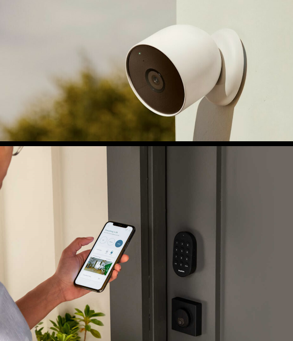 Kamera keamanan rumah pintar, kunci pintu pintar