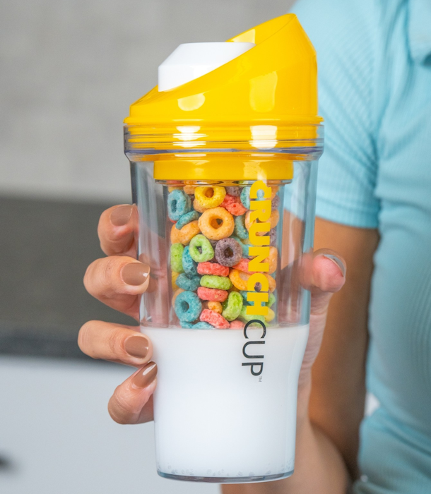 The CrunchCup - A Portable Cereal Cup - Yellow