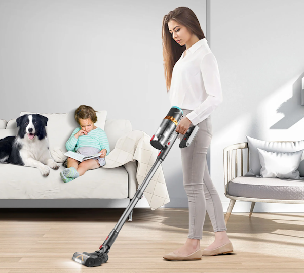 Moolan V6 – 6th-Generation Cordless Stick Vacuum Cleaner w/ Touchscreen