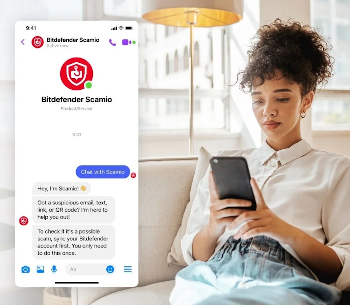 Bitdefender Scamio on browser via its web app